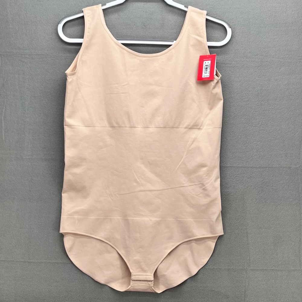 Spanx The Base Bodysuit Tank Nude Beige Seamless Smoothing 10042P Womens 3X NEW